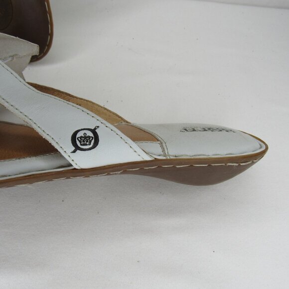 Born Light Blue Leather Flip Flops Floral Sandals Summer Women's 10 - Picture 6 of 8